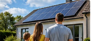 Home with solar panels